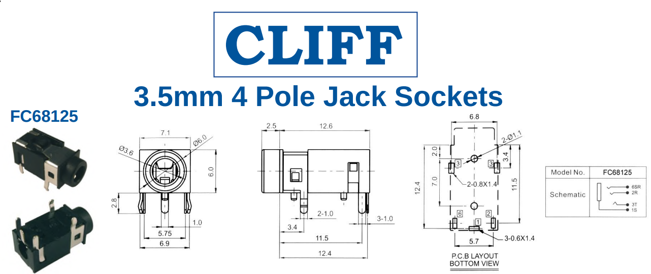 Raspberry Pi used FC68125 Jack Socket